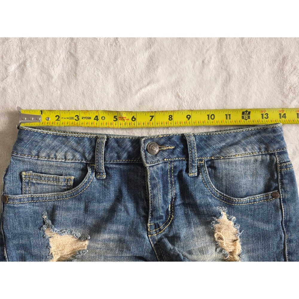 Altar‎ State Womens Denim Shorts Crochet Lace Distressed Blue Size 25 - Picture 4 of 7